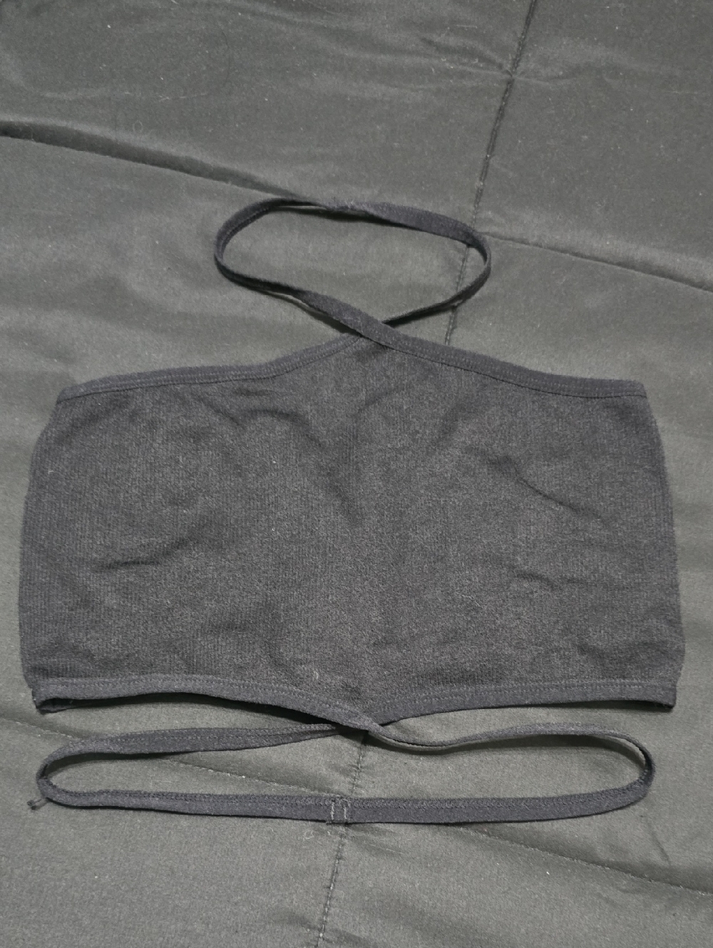 Double Strap Black Stretch Tube Top